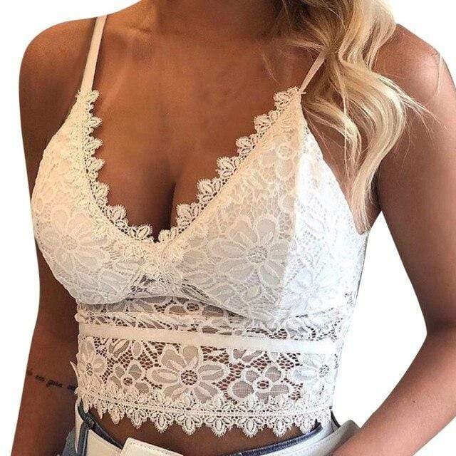 Eyelash Lace Strap Wrapped Chest Shirt Top New Underwear Ladies