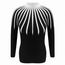 Basic Turtleneck Knitting Long Sleeve Sweaters Women's Stripe Pullovers Tops